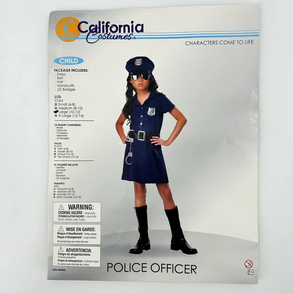 California Costumes Kids Police Officer Costume Set Navy Blue Large 10-12 00402